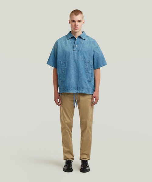 G-STAR(ジースター)の「Polo Shirt/ミリタリーディテールオーバーサイズデニムポロシャツ(シャツ/ブラウス・メンズ・インディゴブルー・MEDIUM/SMALL/X-SMALL/LARGE/X-LARGE)」の4枚目の写真
