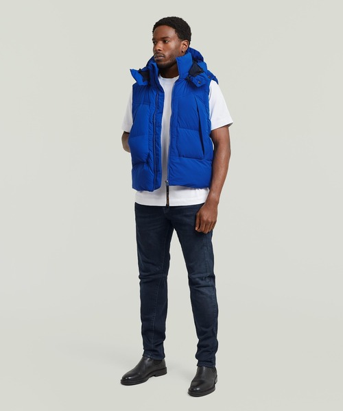 G-STAR（ジースター）の「G-WHISTLER PADDED HOODED VEST 2.0/撥水中綿ナイロンベスト（ダウンベスト・メンズ・ダークブラック/ブルー・X-SMALL/X-LARGE/SMALL/MEDIUM/LARGE）」の6枚目の写真