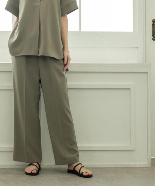 OPAQUE.CLIP(オペークドットクリップ)の「《丈が選べる/SS-LLサイズ》美脚ストレッチイージーワイドパンツ/セットアップ対応【防シワ/洗濯機洗い可/抗ピル】(その他パンツ・レディース・ブラウン系8/ネイビー/ブラック/キャメル・36/34/03/02/01/42/40/38)」の2枚目の写真