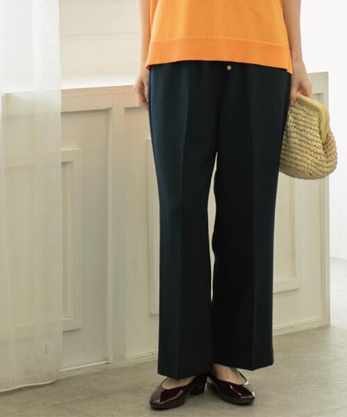 OPAQUE.CLIP(オペークドットクリップ)の「《丈が選べる/SS-LLサイズ》美脚ストレッチイージーワイドパンツ/セットアップ対応【防シワ/洗濯機洗い可/抗ピル】(その他パンツ・レディース・ブラウン系8/ネイビー/ブラック/キャメル・36/34/03/02/01/42/40/38)」の3枚目の写真