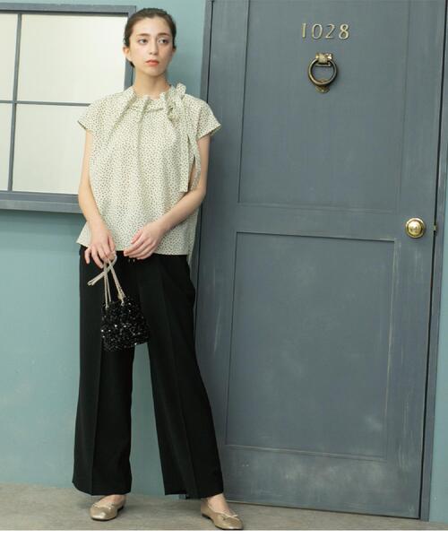 OPAQUE.CLIP(オペークドットクリップ)の「《丈が選べる/SS-LLサイズ》美脚ストレッチイージーワイドパンツ/セットアップ対応【防シワ/洗濯機洗い可/抗ピル】(その他パンツ・レディース・ブラウン系8/ネイビー/ブラック/キャメル・36/34/03/02/01/42/40/38)」の5枚目の写真