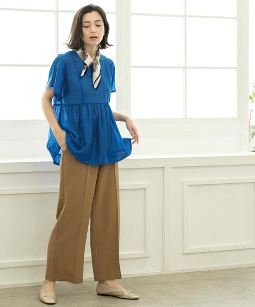 OPAQUE.CLIP(オペークドットクリップ)の「《丈が選べる/SS-LLサイズ》美脚ストレッチイージーワイドパンツ/セットアップ対応【防シワ/洗濯機洗い可/抗ピル】(その他パンツ・レディース・ブラウン系8/ネイビー/ブラック/キャメル・36/34/03/02/01/42/40/38)」の9枚目の写真