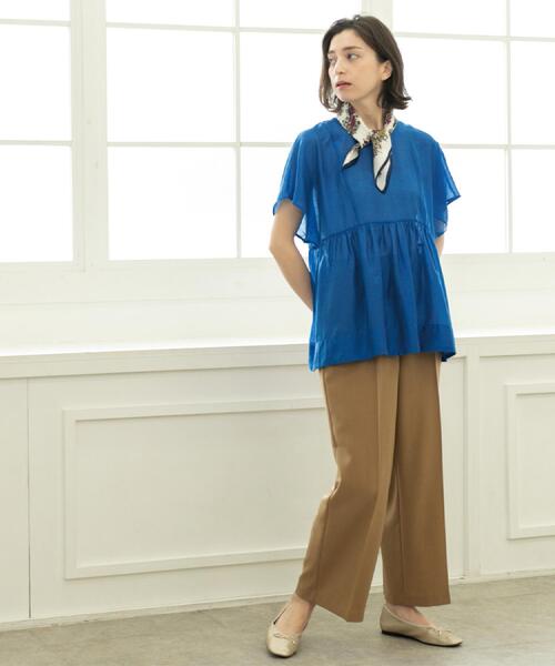 OPAQUE.CLIP(オペークドットクリップ)の「《丈が選べる/SS-LLサイズ》美脚ストレッチイージーワイドパンツ/セットアップ対応【防シワ/洗濯機洗い可/抗ピル】(その他パンツ・レディース・ブラウン系8/ネイビー/ブラック/キャメル・36/34/03/02/01/42/40/38)」の11枚目の写真