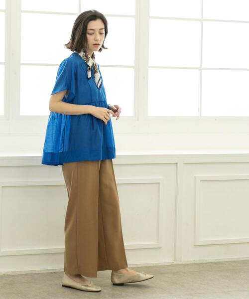 OPAQUE.CLIP(オペークドットクリップ)の「《丈が選べる/SS-LLサイズ》美脚ストレッチイージーワイドパンツ/セットアップ対応【防シワ/洗濯機洗い可/抗ピル】(その他パンツ・レディース・ブラウン系8/ネイビー/ブラック/キャメル・36/34/03/02/01/42/40/38)」の12枚目の写真