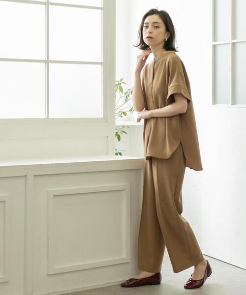 OPAQUE.CLIP(オペークドットクリップ)の「《丈が選べる/SS-LLサイズ》美脚ストレッチイージーワイドパンツ/セットアップ対応【防シワ/洗濯機洗い可/抗ピル】(その他パンツ・レディース・ブラウン系8/ネイビー/ブラック/キャメル・36/34/03/02/01/42/40/38)」の14枚目の写真