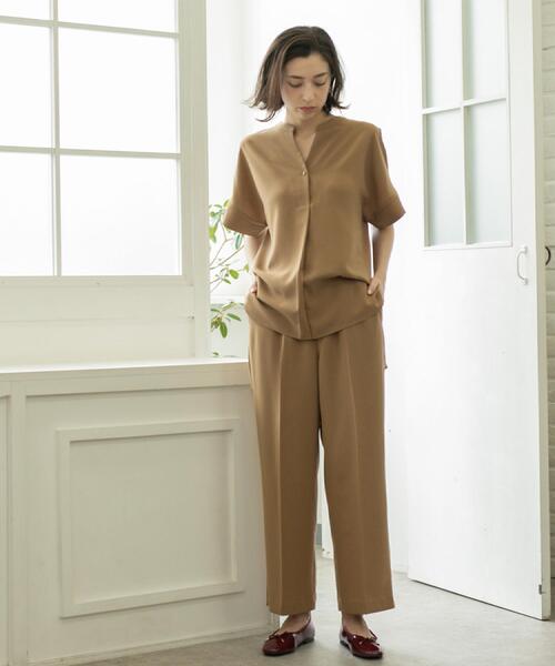 OPAQUE.CLIP(オペークドットクリップ)の「《丈が選べる/SS-LLサイズ》美脚ストレッチイージーワイドパンツ/セットアップ対応【防シワ/洗濯機洗い可/抗ピル】(その他パンツ・レディース・ブラウン系8/ネイビー/ブラック/キャメル・36/34/03/02/01/42/40/38)」の15枚目の写真