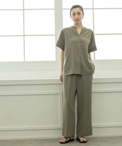 OPAQUE.CLIP(オペークドットクリップ)の「《丈が選べる/SS-LLサイズ》美脚ストレッチイージーワイドパンツ/セットアップ対応【防シワ/洗濯機洗い可/抗ピル】(その他パンツ・レディース・ブラウン系8/ネイビー/ブラック/キャメル・36/34/03/02/01/42/40/38)」の21枚目の写真