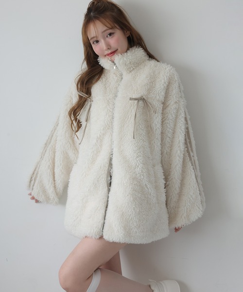 NICE CLAUP サイドラインリボンボアブルゾン サイドラインリボンボアブルゾン（ブルゾン）｜one after another NICE