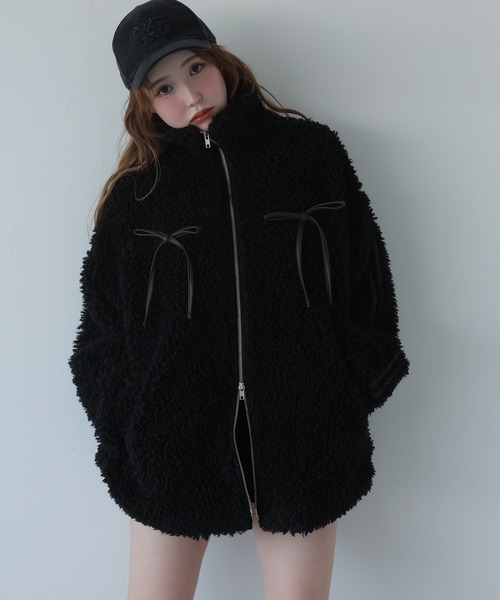 セール】サイドラインリボンボアブルゾン（ブルゾン）｜one after