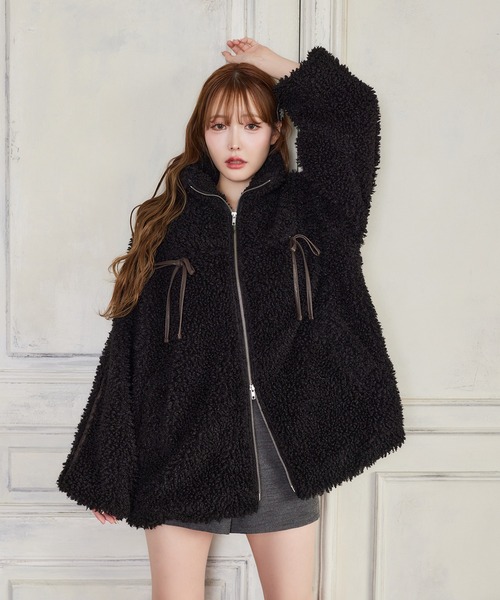 ナイスクラップ　サイドラインリボンボアブルゾン サイドラインリボンボアブルゾン（ブルゾン）｜one after another NICE