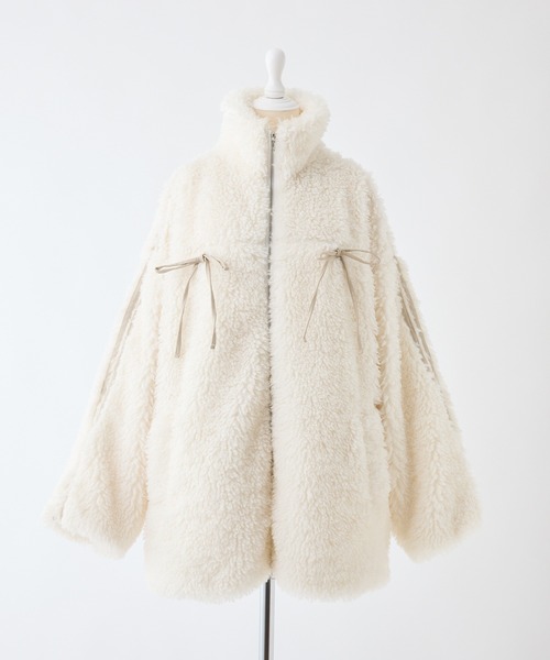 NICE CLAUP サイドラインリボンボアブルゾン one after another NICE CLAUP ブルゾン アウター 「REVIVAL