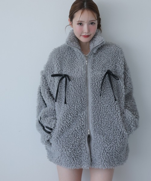 サイドラインリボンボアブルゾン（ブルゾン）｜one after another NICE