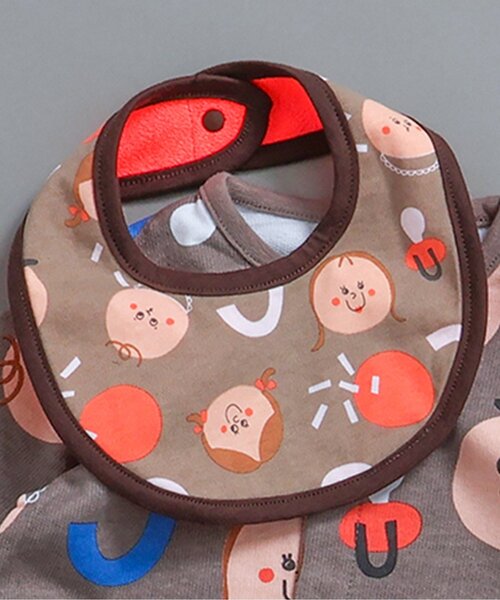 BREEZE（ブリーズ）の「バラエティリバーシブルスタイ マイファーストブリーズ（スタイ/よだれかけ・キッズ・ラベンダー/チャコール/ピンク/グリーン/ブラウン/オフホワイト/ブルー/アイボリー・80）」の4枚目の写真