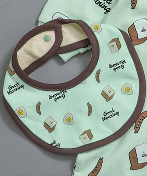 BREEZE（ブリーズ）の「バラエティリバーシブルスタイ マイファーストブリーズ（スタイ/よだれかけ・キッズ・ラベンダー/チャコール/ピンク/グリーン/ブラウン/オフホワイト/ブルー/アイボリー・80）」の5枚目の写真