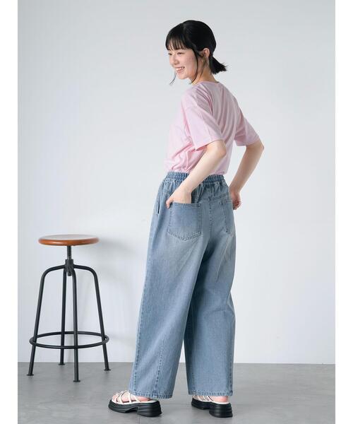 ehka sopo(エヘカソポ)の「花プリントTシャツ(Tシャツ/カットソー・レディース・ピンク/ブラック/オフホワイト/キナリ・F)」の9枚目の写真