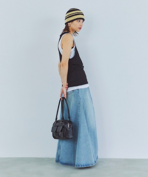 LIENCOEUR（リアンクール）の「レイヤードルーズタンクトップ（タンクトップ・レディース・ブラック/レッド/ダークグレー・FREE）」の5枚目の写真