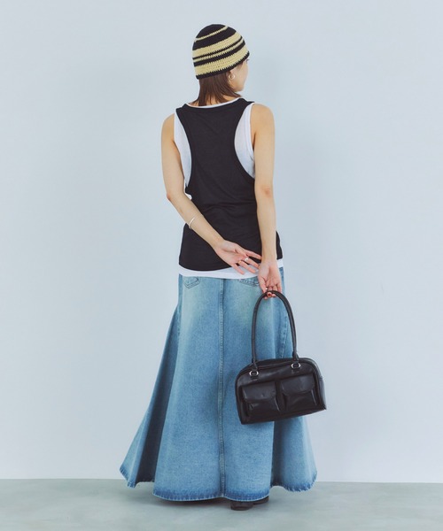 LIENCOEUR（リアンクール）の「レイヤードルーズタンクトップ（タンクトップ・レディース・ブラック/レッド/ダークグレー・FREE）」の9枚目の写真