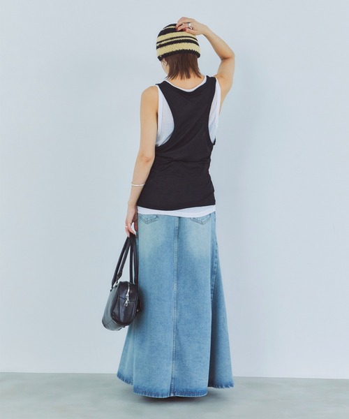 LIENCOEUR（リアンクール）の「レイヤードルーズタンクトップ（タンクトップ・レディース・ブラック/レッド/ダークグレー・FREE）」の10枚目の写真