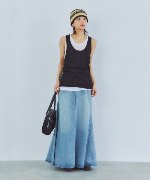 LIENCOEUR（リアンクール）の「レイヤードルーズタンクトップ（タンクトップ・レディース・ブラック/レッド/ダークグレー・FREE）」の6枚目の写真