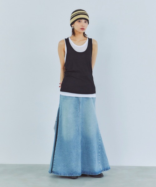 LIENCOEUR（リアンクール）の「レイヤードルーズタンクトップ（タンクトップ・レディース・ブラック/レッド/ダークグレー・FREE）」の8枚目の写真