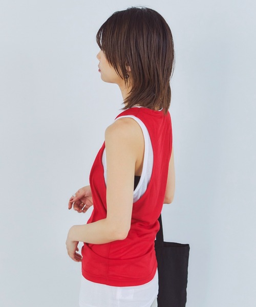 LIENCOEUR（リアンクール）の「レイヤードルーズタンクトップ（タンクトップ・レディース・ブラック/レッド/ダークグレー・FREE）」の19枚目の写真