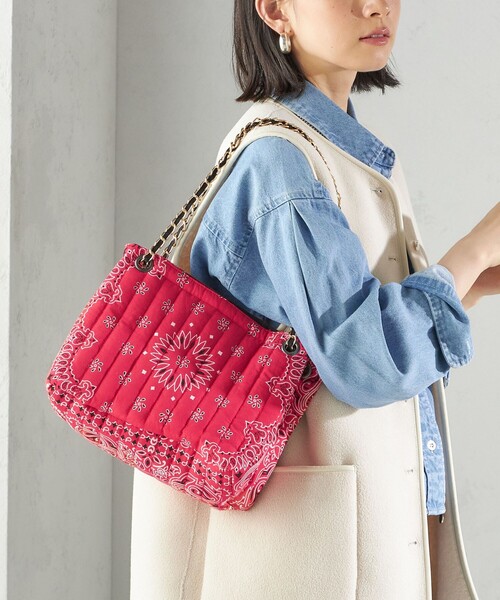 [新品]MALUS マリュス　バンダナキルティングショルダーバッグ(ブラック) SHIPS ショルダーバッグ バッグ MALUS: バンダナ キルティング