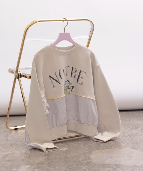 セール】リメイクロゴ ファスナースリット トップス（Tシャツ