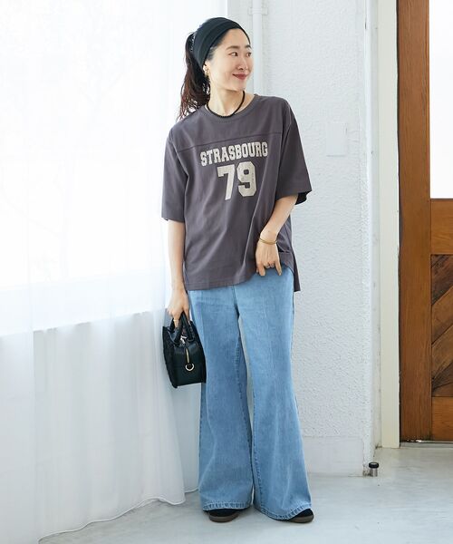 le.coeur blanc(ルクールブラン)の「ナンバリングハーフスリーブTシャツ(Tシャツ/カットソー・レディース・オフホワイト/ダークグレー/アイボリー・38)」の10枚目の写真