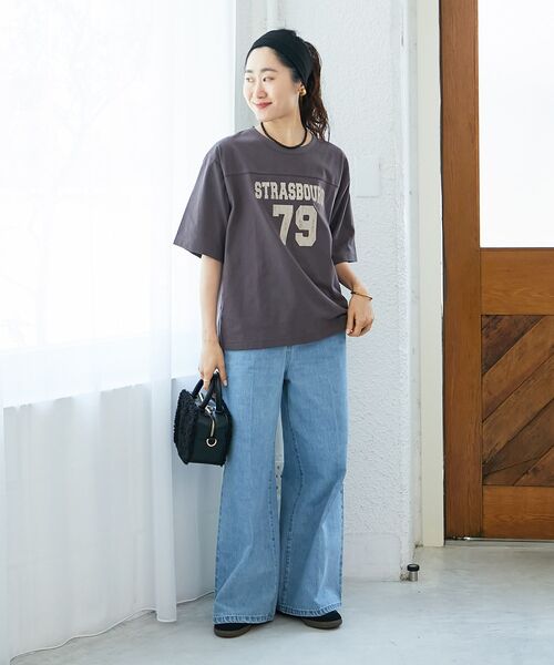 le.coeur blanc(ルクールブラン)の「ナンバリングハーフスリーブTシャツ(Tシャツ/カットソー・レディース・オフホワイト/ダークグレー/アイボリー・38)」の11枚目の写真
