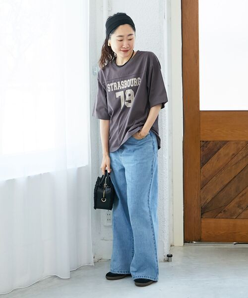 le.coeur blanc(ルクールブラン)の「ナンバリングハーフスリーブTシャツ(Tシャツ/カットソー・レディース・オフホワイト/ダークグレー/アイボリー・38)」の14枚目の写真