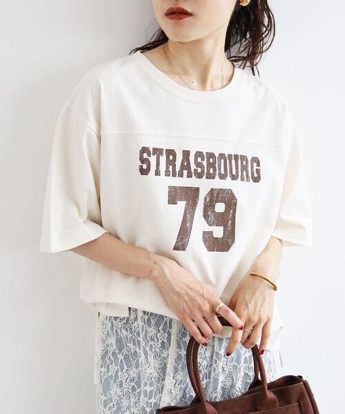 le.coeur blanc(ルクールブラン)の「ナンバリングハーフスリーブTシャツ(Tシャツ/カットソー・レディース・オフホワイト/ダークグレー/アイボリー・38)」の20枚目の写真