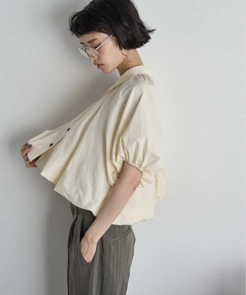 セール】バルーンヘムドルマンスリーブクロップドシャツ（シャツ