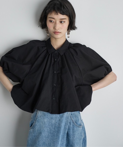 nagonstans バルーンシャツ　(ブラック) 吉祥寺店・買取入荷】24SS今季 nagonstans balloon hem shirt
