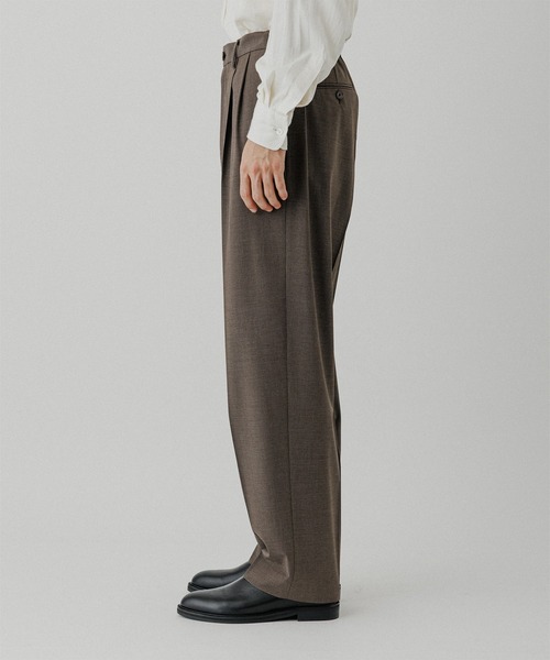 ADAM ET ROPE'（アダムエロペ）の「ワイドテーパード ルームスラックス / セットアップ対応（スラックス・メンズ・ブラック/ダークブラウン/ブラウン系その他3・L/M/S）」の7枚目の写真