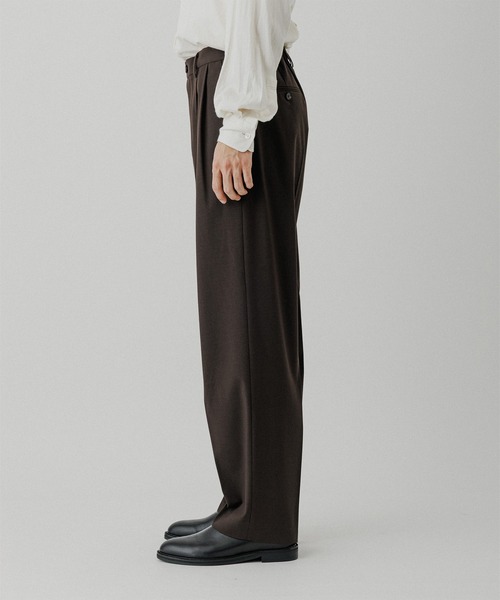 ADAM ET ROPE'（アダムエロペ）の「ワイドテーパード ルームスラックス / セットアップ対応（スラックス・メンズ・ブラック/ダークブラウン/ブラウン系その他3・L/M/S）」の11枚目の写真
