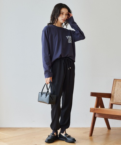 BARNYARDSTORM(バンヤードストーム)の「BARNYARDSTORM / TONEロゴロンT / 吸水速乾・マシンウォッシャブル(Tシャツ/カットソー・レディース・ホワイト/ネイビー・FREE)」の7枚目の写真