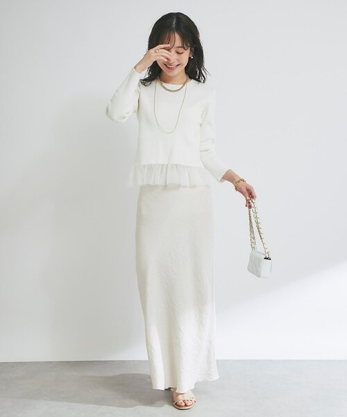 La boutique BonBon(ラブティックボンボン)の「【着回し力◎】シアーフリルニット(ニット/セーター・レディース・ブラック/ホワイト・FREE)」の7枚目の写真
