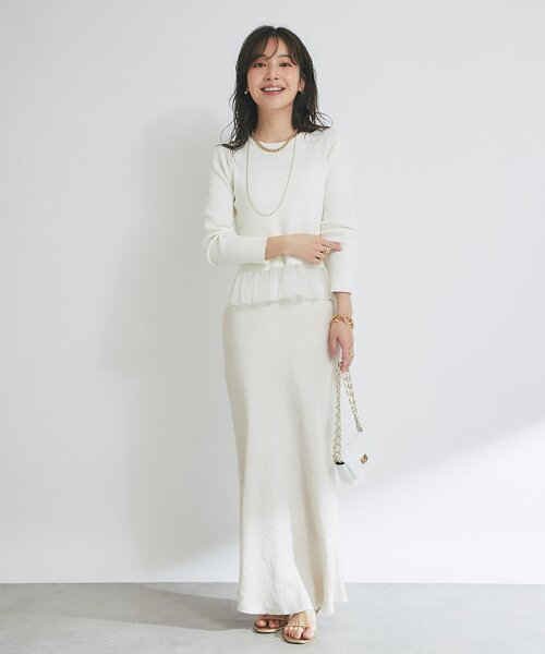 La boutique BonBon(ラブティックボンボン)の「【着回し力◎】シアーフリルニット(ニット/セーター・レディース・ブラック/ホワイト・FREE)」の8枚目の写真