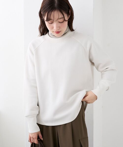 le.coeur blanc(ルクールブラン)の「バックジップボンディングトップス(Tシャツ/カットソー・レディース・モカ/ブラック/アイボリー・38)」の12枚目の写真