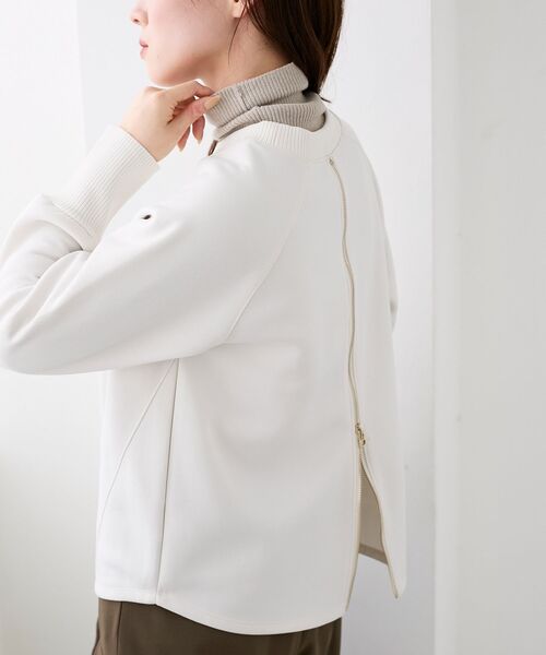 le.coeur blanc(ルクールブラン)の「バックジップボンディングトップス(Tシャツ/カットソー・レディース・モカ/ブラック/アイボリー・38)」の13枚目の写真