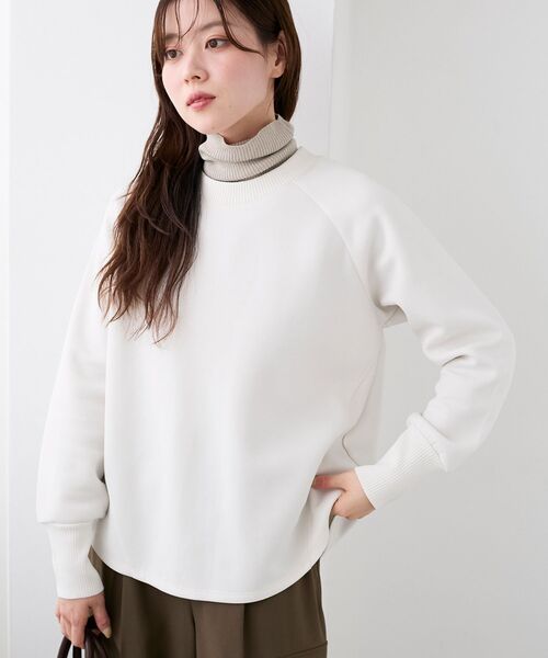 le.coeur blanc(ルクールブラン)の「バックジップボンディングトップス(Tシャツ/カットソー・レディース・モカ/ブラック/アイボリー・38)」の16枚目の写真