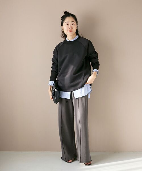 le.coeur blanc(ルクールブラン)の「バックジップボンディングトップス(Tシャツ/カットソー・レディース・モカ/ブラック/アイボリー・38)」の7枚目の写真