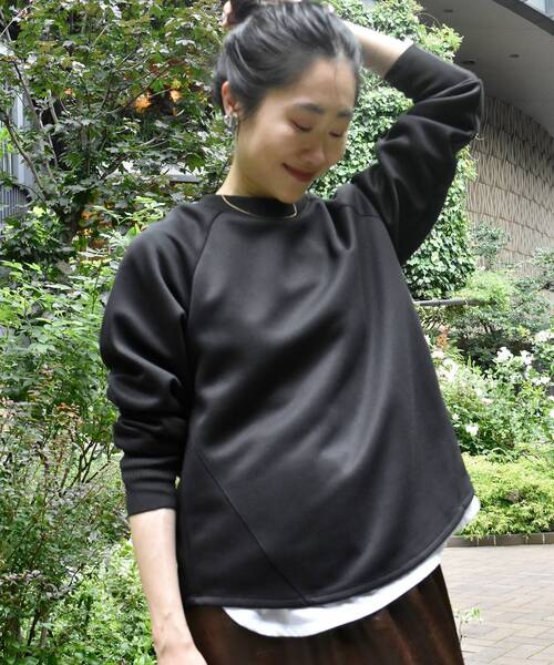 le.coeur blanc(ルクールブラン)の「バックジップボンディングトップス(Tシャツ/カットソー・レディース・モカ/ブラック/アイボリー・38)」の8枚目の写真