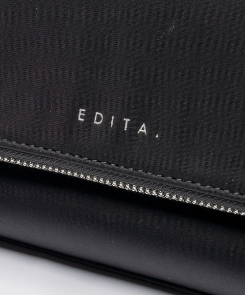 EDITA.（エディータ）の「Triangle flap pocket bag 2WAY / ペットボトル収納可（ショルダーバッグ・レディース・ブラック/クリーム・FREE）」の15枚目の写真