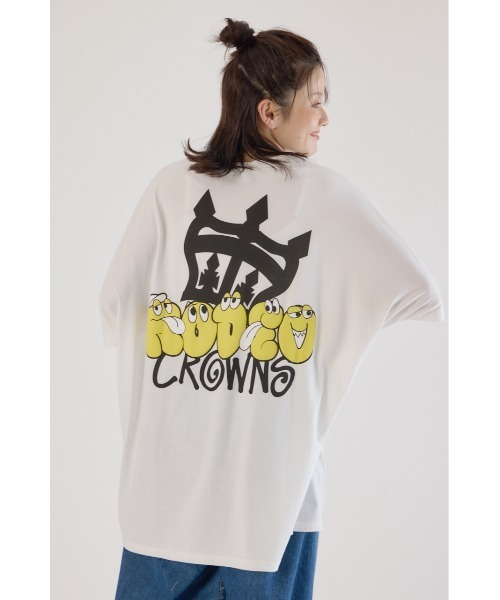 RODEO CROWNS WIDE BOWL(ロデオクラウンズワイドボウル)の「ストリートFace Logo Tワンピース(ワンピース・レディース・ライトカーキ/オフホワイト/ブラック/ライトブルー・FREE)」の2枚目の写真