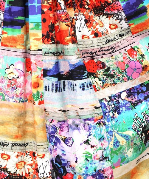 ScoLar（スカラー）の「152755：四季の柄・ヴィンテージカー 2柄展開スカート（Tシャツ/カットソー・レディース・オレンジ/ブラック・M）」の22枚目の写真