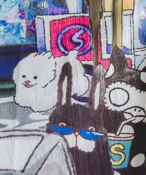 ScoLar（スカラー）の「152755：四季の柄・ヴィンテージカー 2柄展開スカート（Tシャツ/カットソー・レディース・オレンジ/ブラック・M）」の9枚目の写真