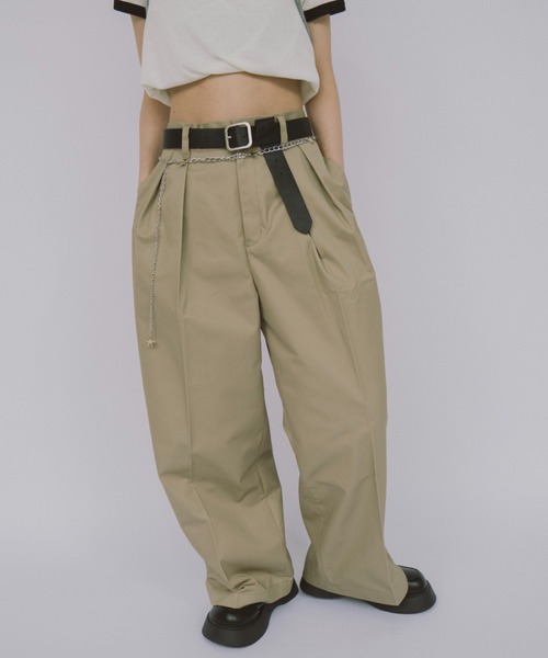 STUDIOUS タックハイウエストチノパンツ STUDIOUS - STUDIOUS タックハイウエストチノパンツの通販 by