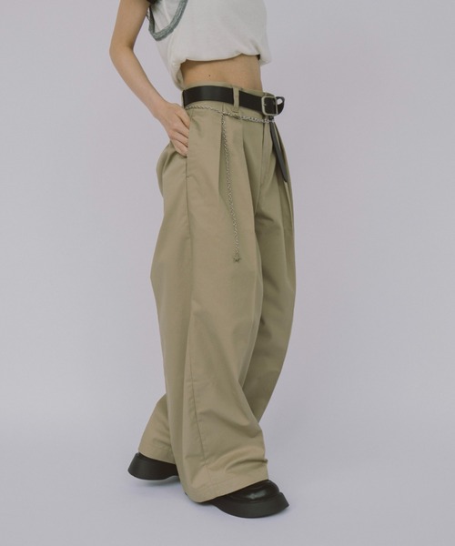 STUDIOUS タックハイウエストチノパンツ STUDIOUS - STUDIOUS タックハイウエストチノパンツの通販 by