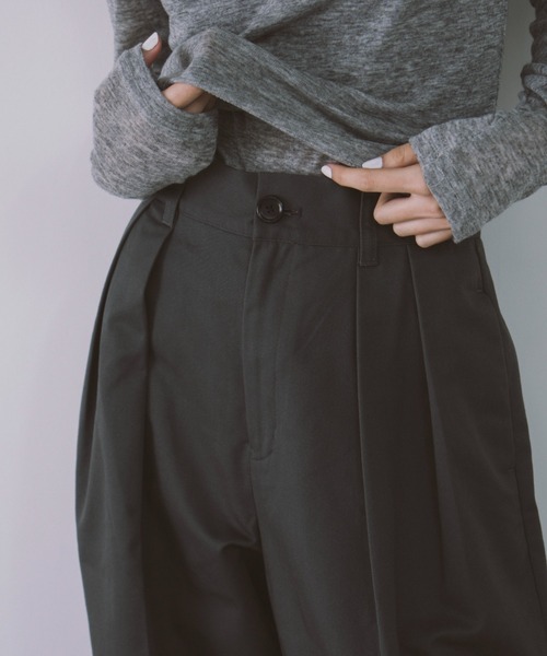 ハイウエストツータックチノパンツ（チノパンツ）｜duei（デュイ）の